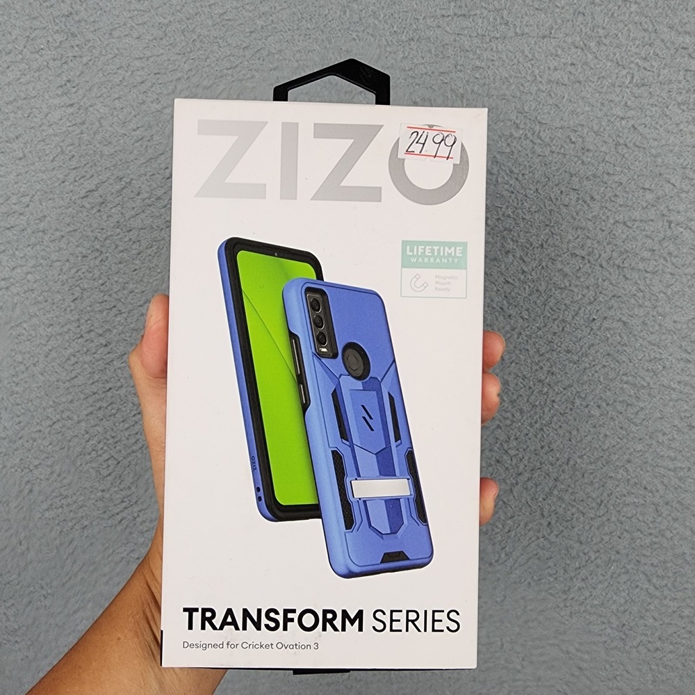 Zizo Hybrid Case Cricket Ovation 3 Blue Transform Kickstand Shockproof New